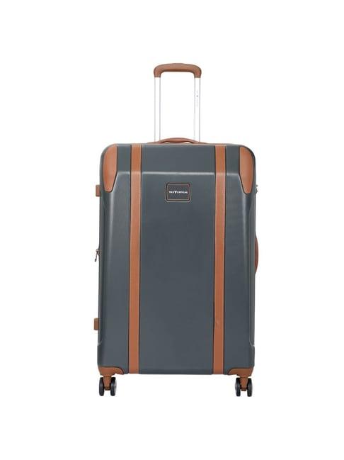 the vertical griffin grey & tan solid hard large trolley bag - 79.5 cm