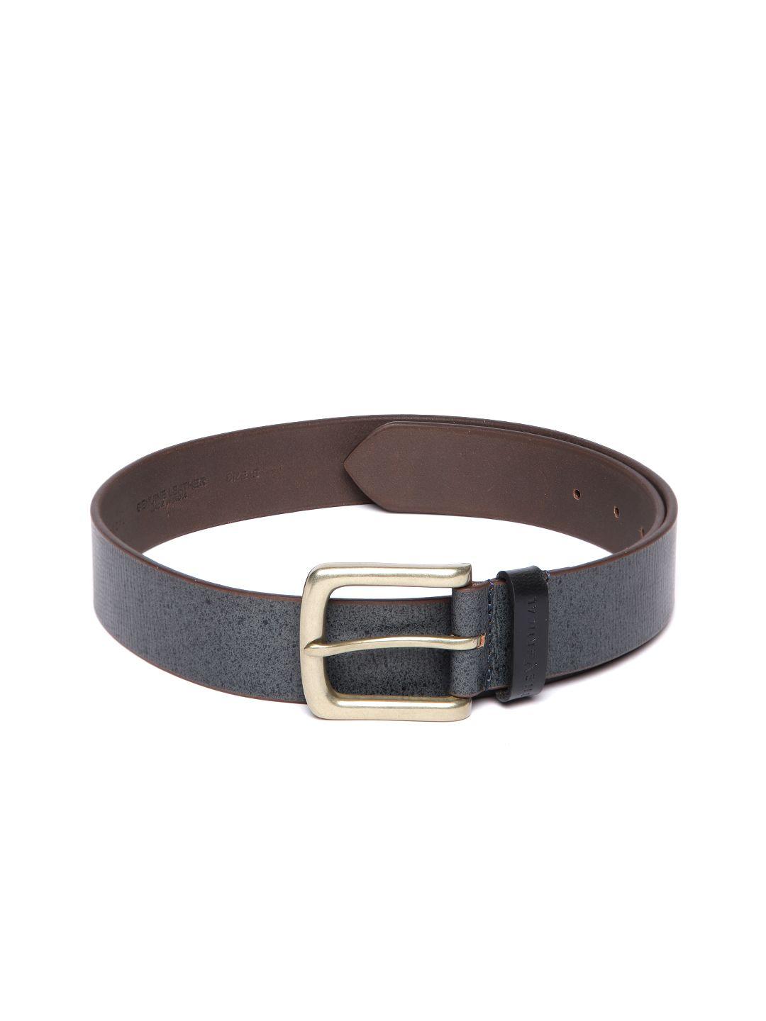 the vertical men textured leather formal belt