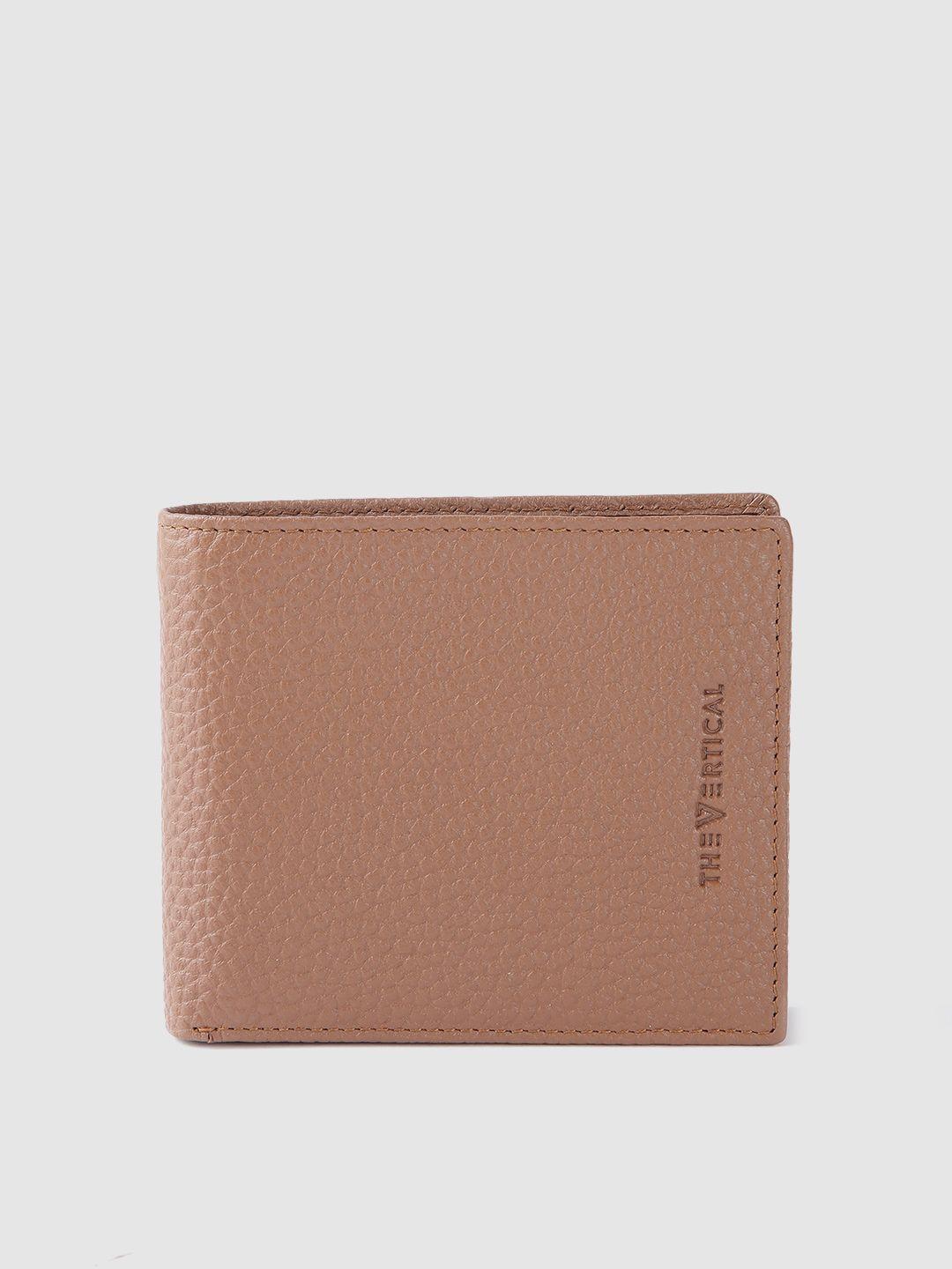 the vertical men textured leather two fold wallet