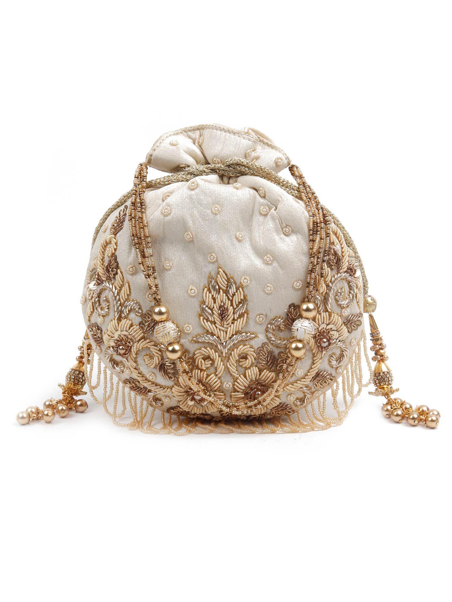 the very stylish beige potli bag