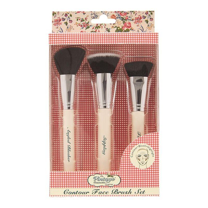 the vintage cosmetic company contour face make-up brush set