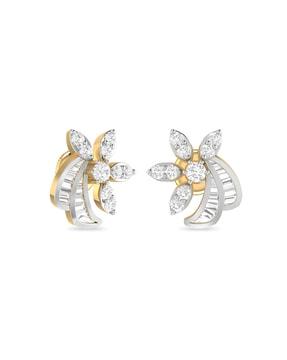 the visalah 18 kt yellow gold diamond-studded earrings