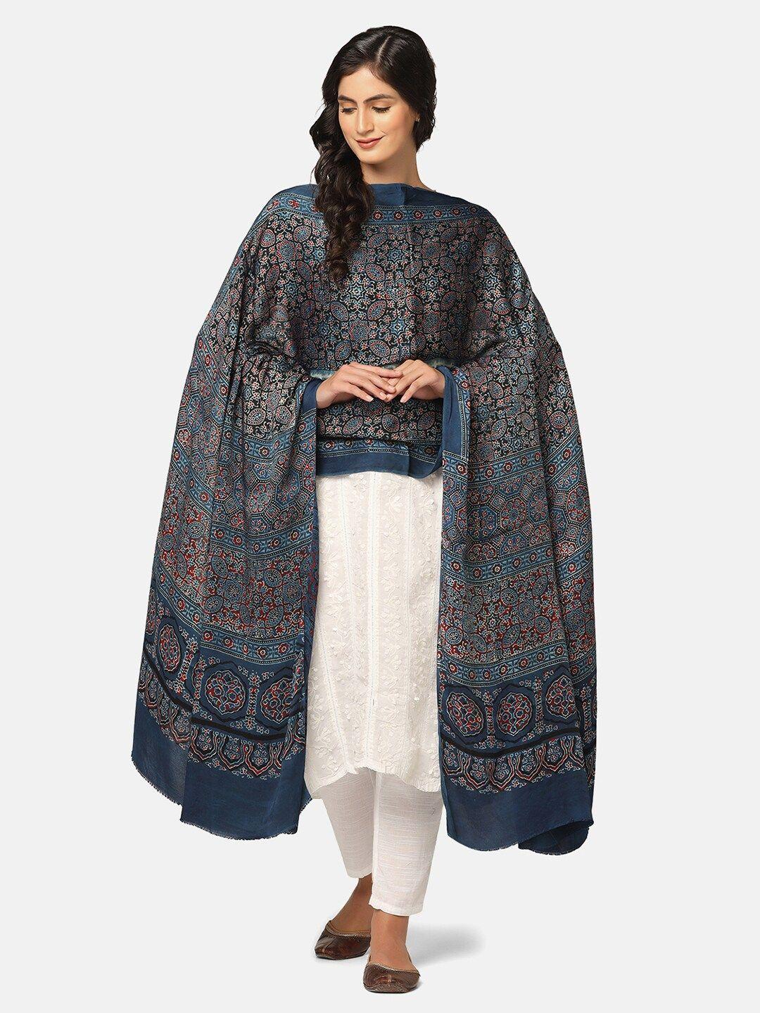 the weave traveller ethnic motifs block printed dupatta