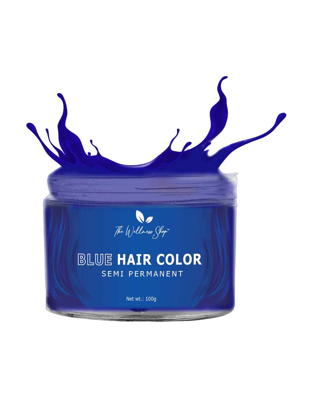 the wellness shop no ammonia & no paraben semi permanent hair color 100 g - electric blue