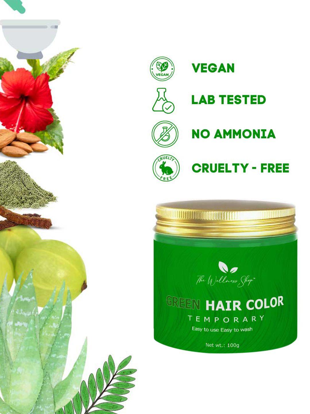 the wellness shop vegan temporary hair color 100 g - forest green