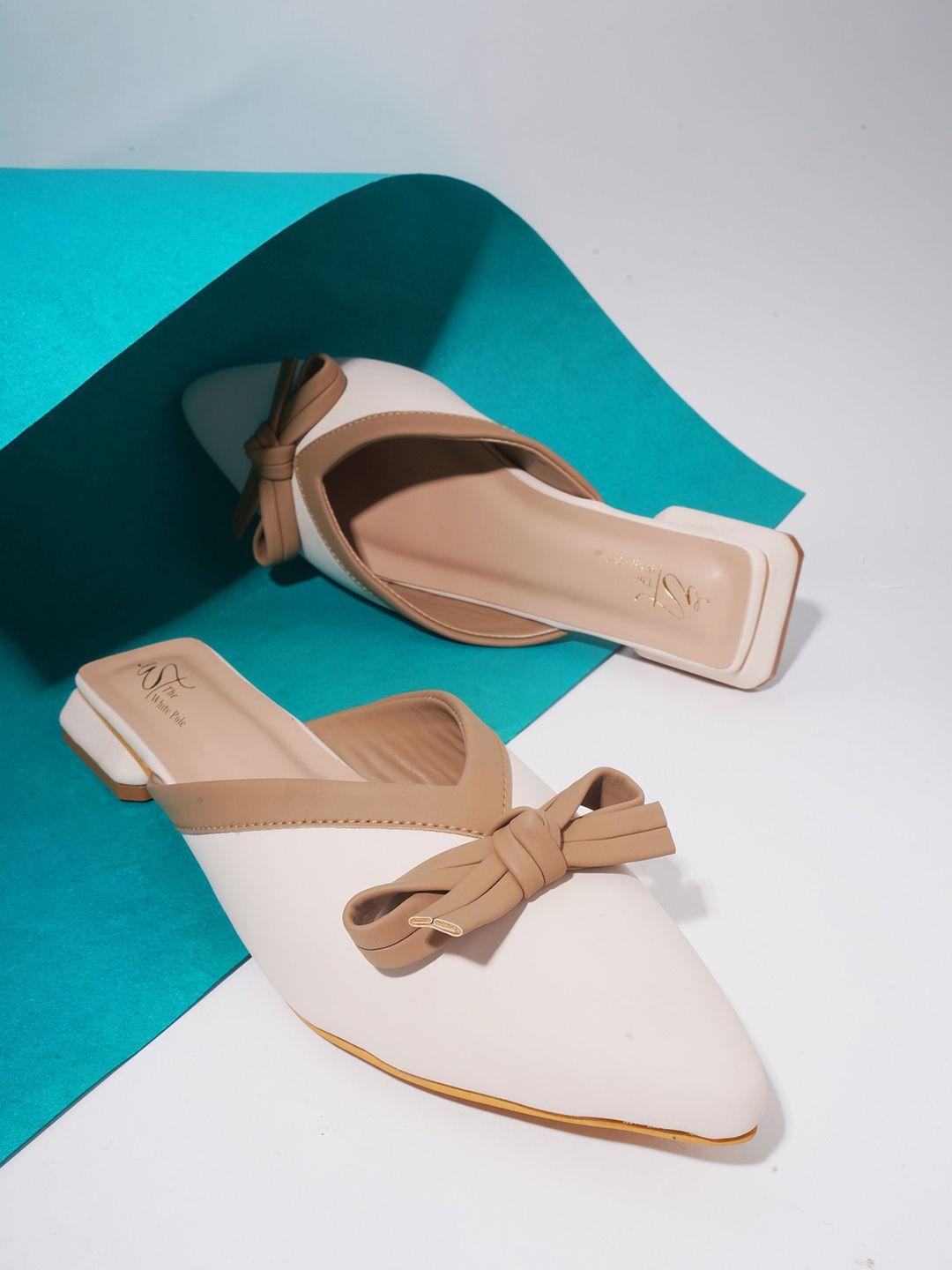 the white pole bow detailed block mules