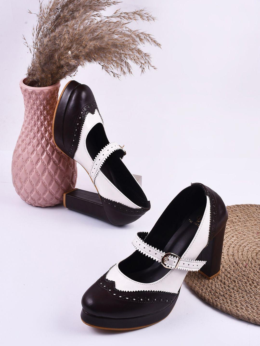 the white pole colourblocked platform heel pumps