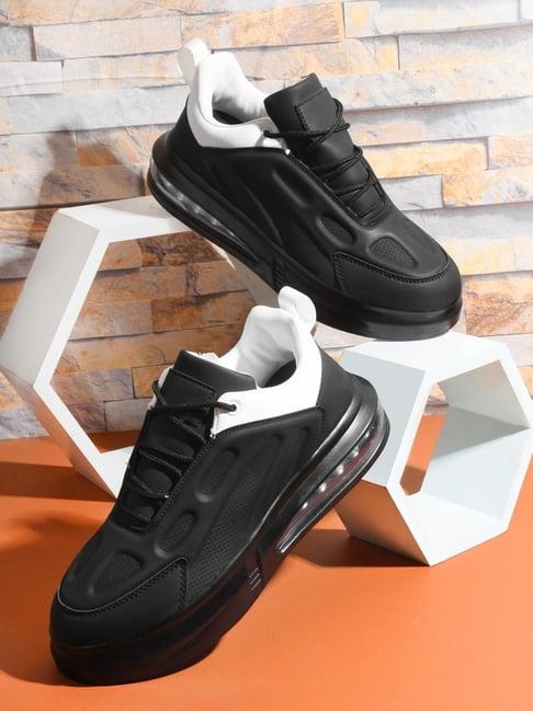 the white pole men's jet black casual sneakers