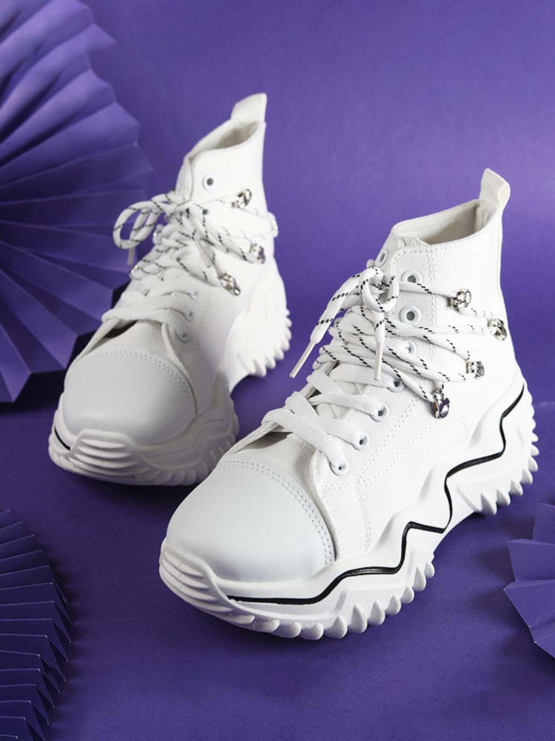 the white pole women canvas lightweight mid-top sneakers