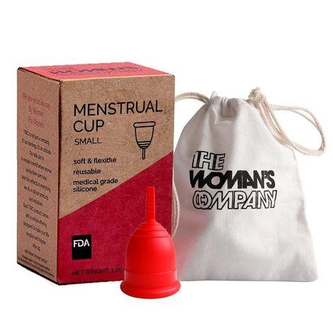 the woman's company reusable menstrual cup for women with pouch, ultra soft, odour and rash free, no leakage, protection for up to 8-10 hours | fda approved (small)