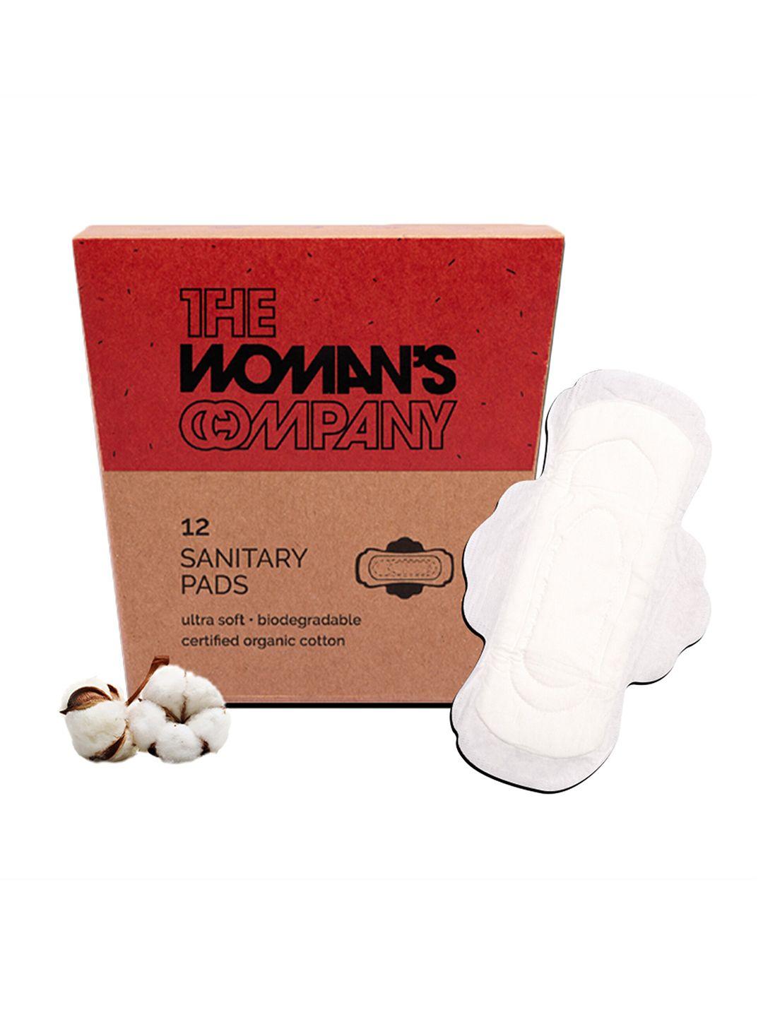 the woman's company set of 12 pure cotton biodegradable rash-proof teenage sanitary pads