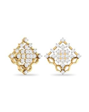the ziva 18 kt yellow gold diamond stud earrings