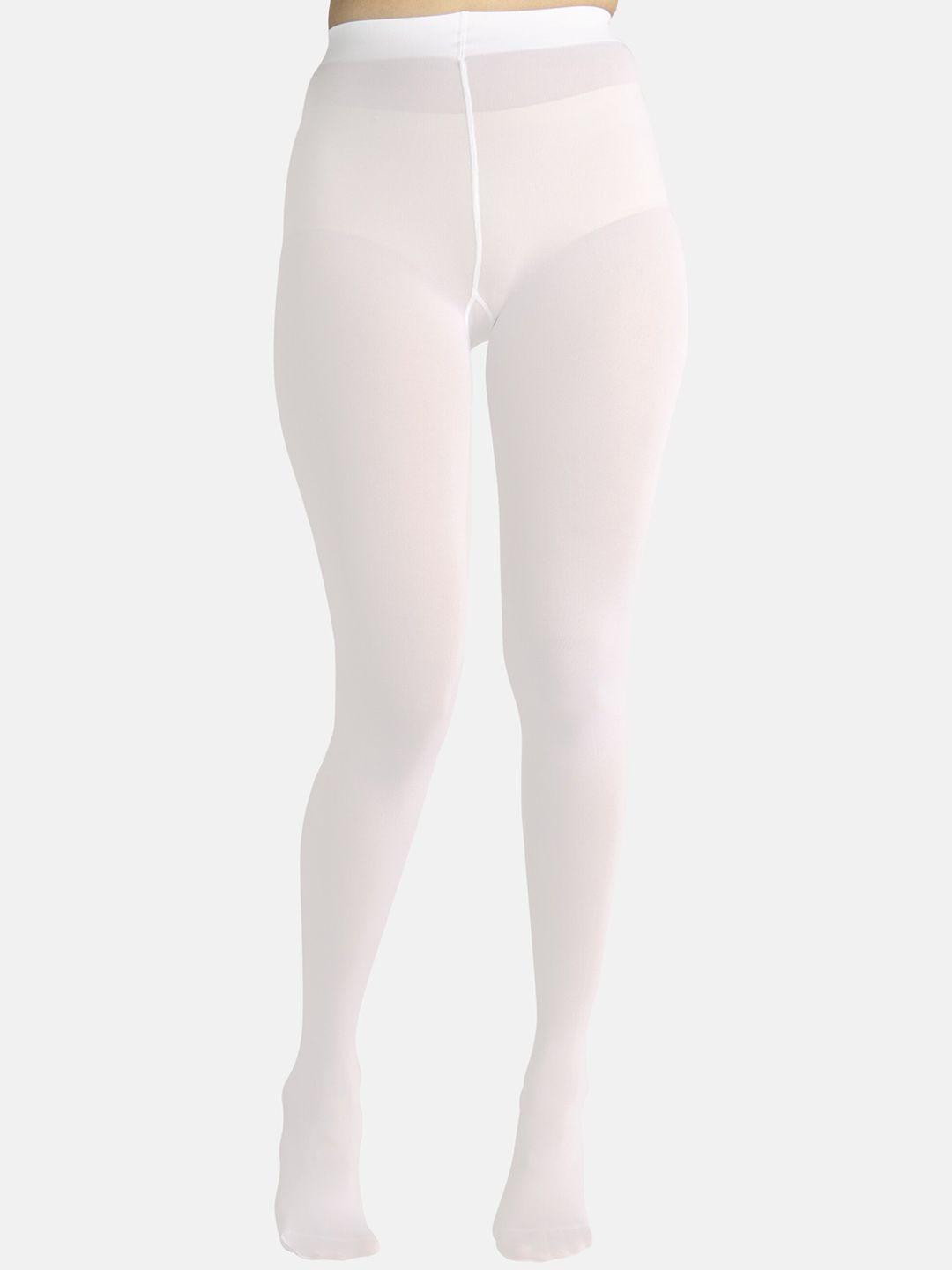 theater women white solid stockings