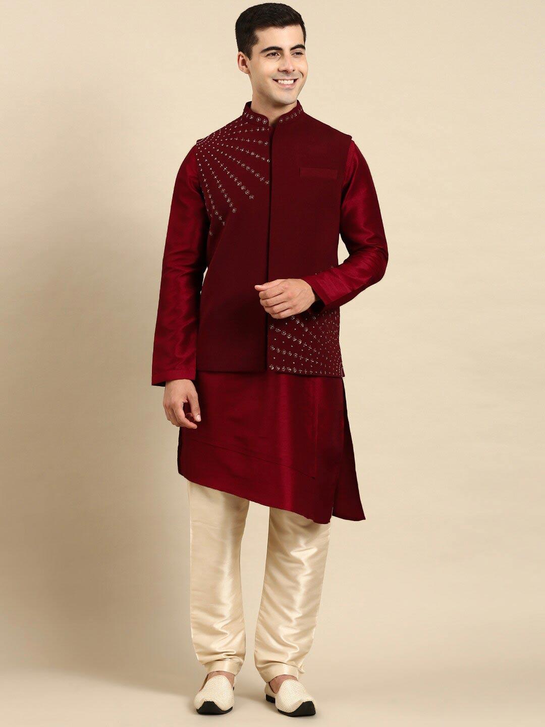 theethnic.co embellished mandarin collar nehru jacket