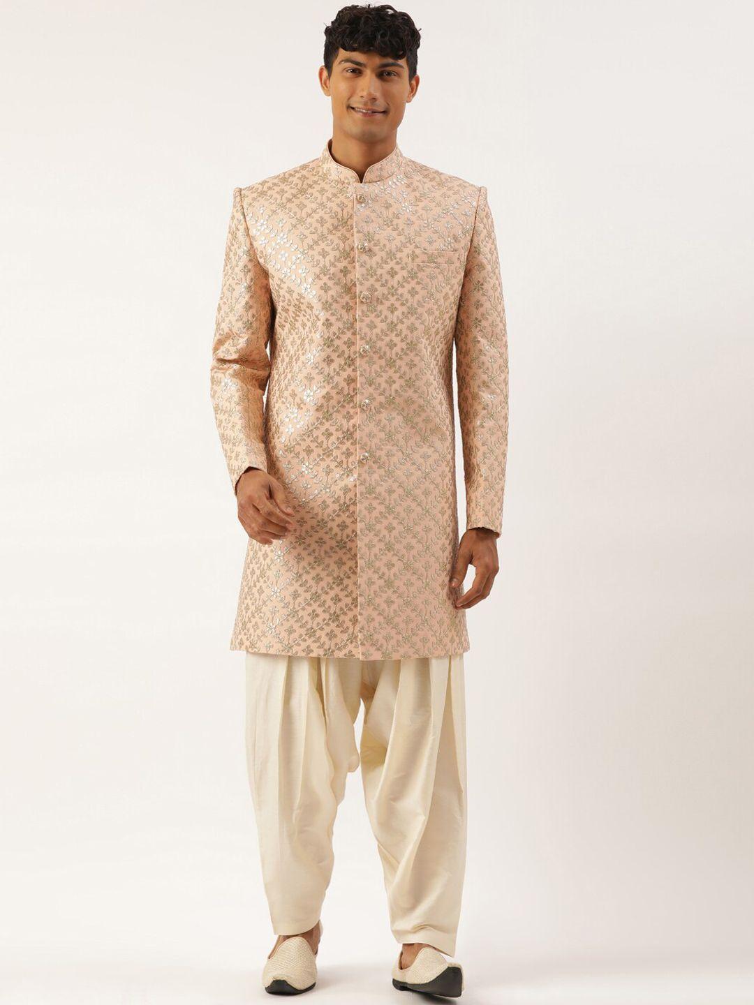 theethnic.co ethnic motifs embroidered sherwani with dhoti pants