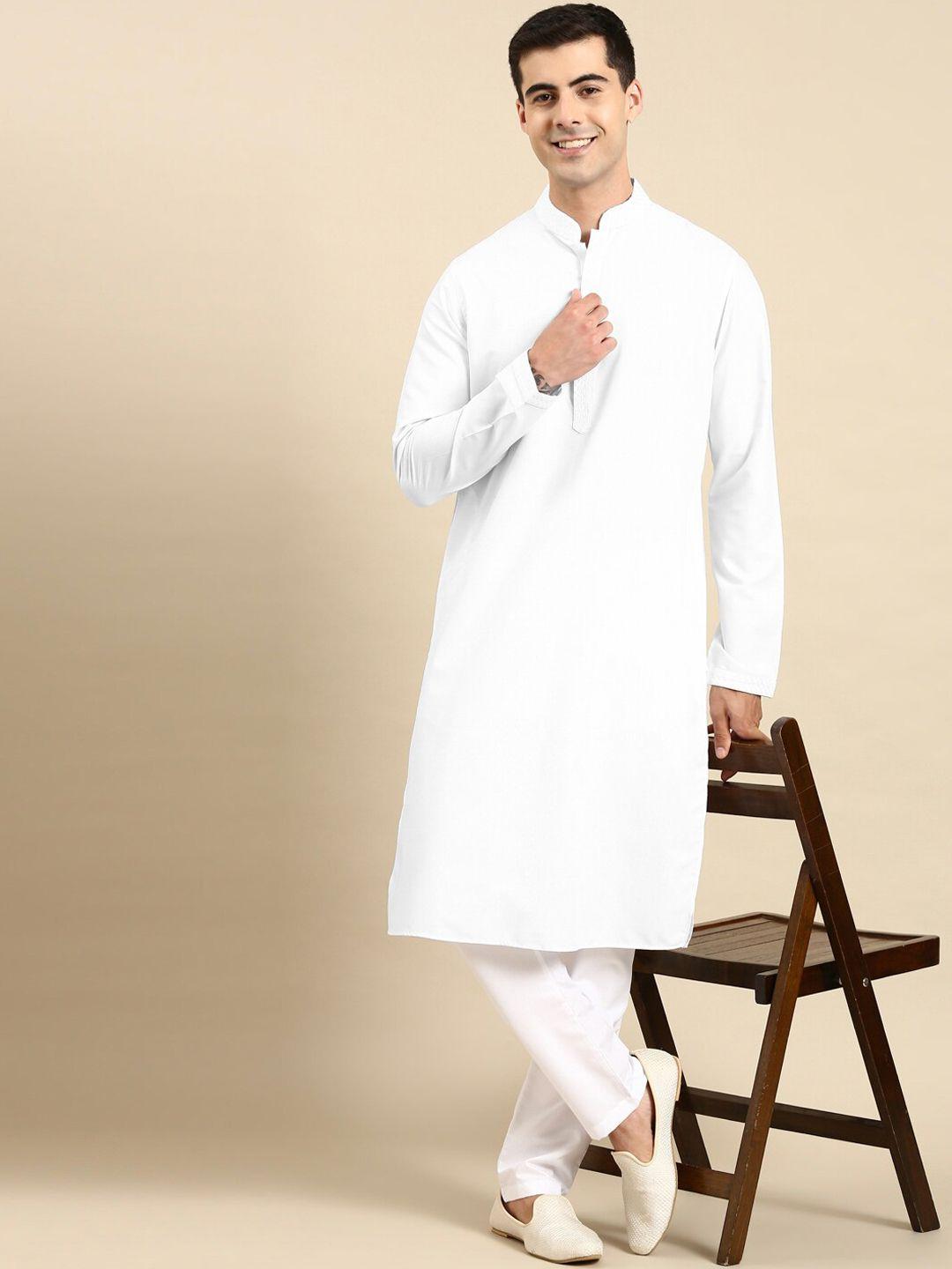 theethnic.co ethnic motifs embroidered thread work straight kurta