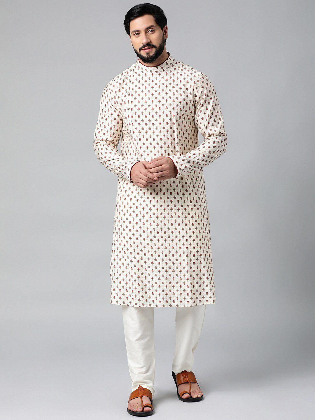 theethnic.co ethnic motifs printed regular pure cotton kurta with pyjamas