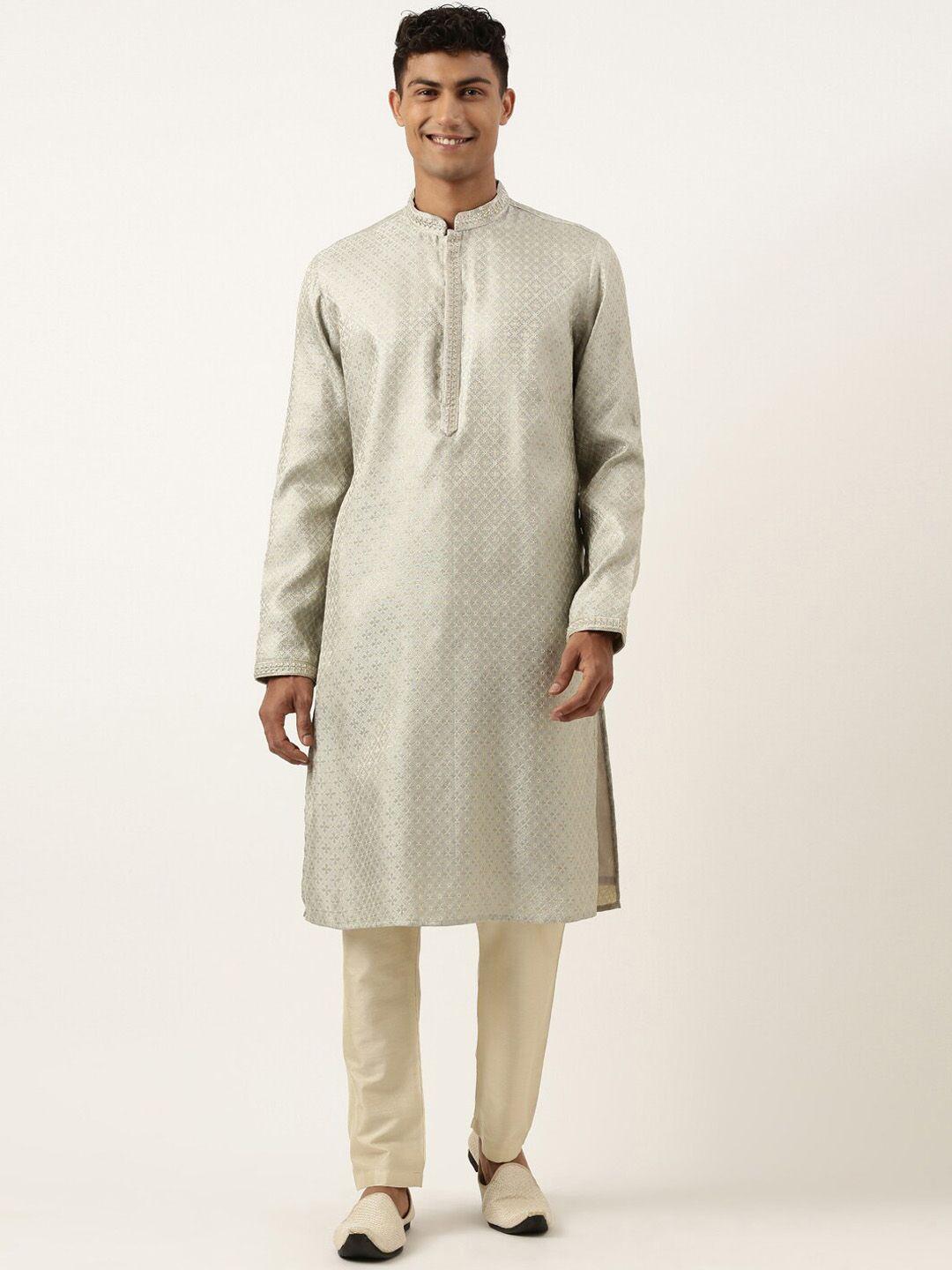 theethnic.co ethnic motifs woven design kurta with pyjamas