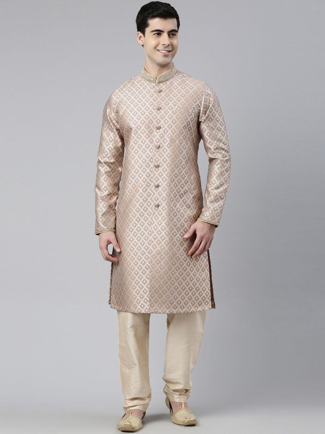 theethnic.co geometric woven design kurta with churidar