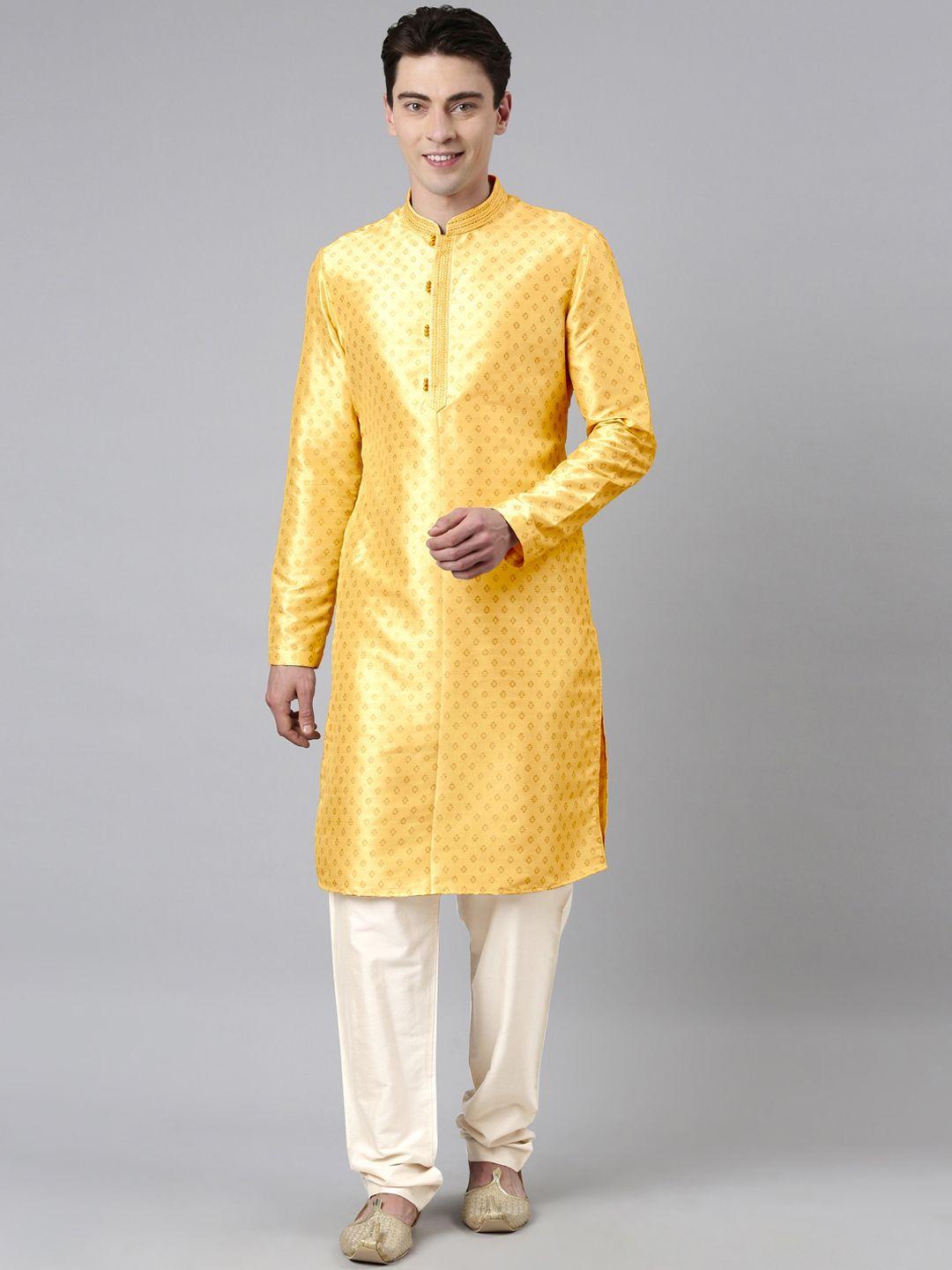 theethnic.co mandarin collar ethnic motifs printed straight kurta with churidar