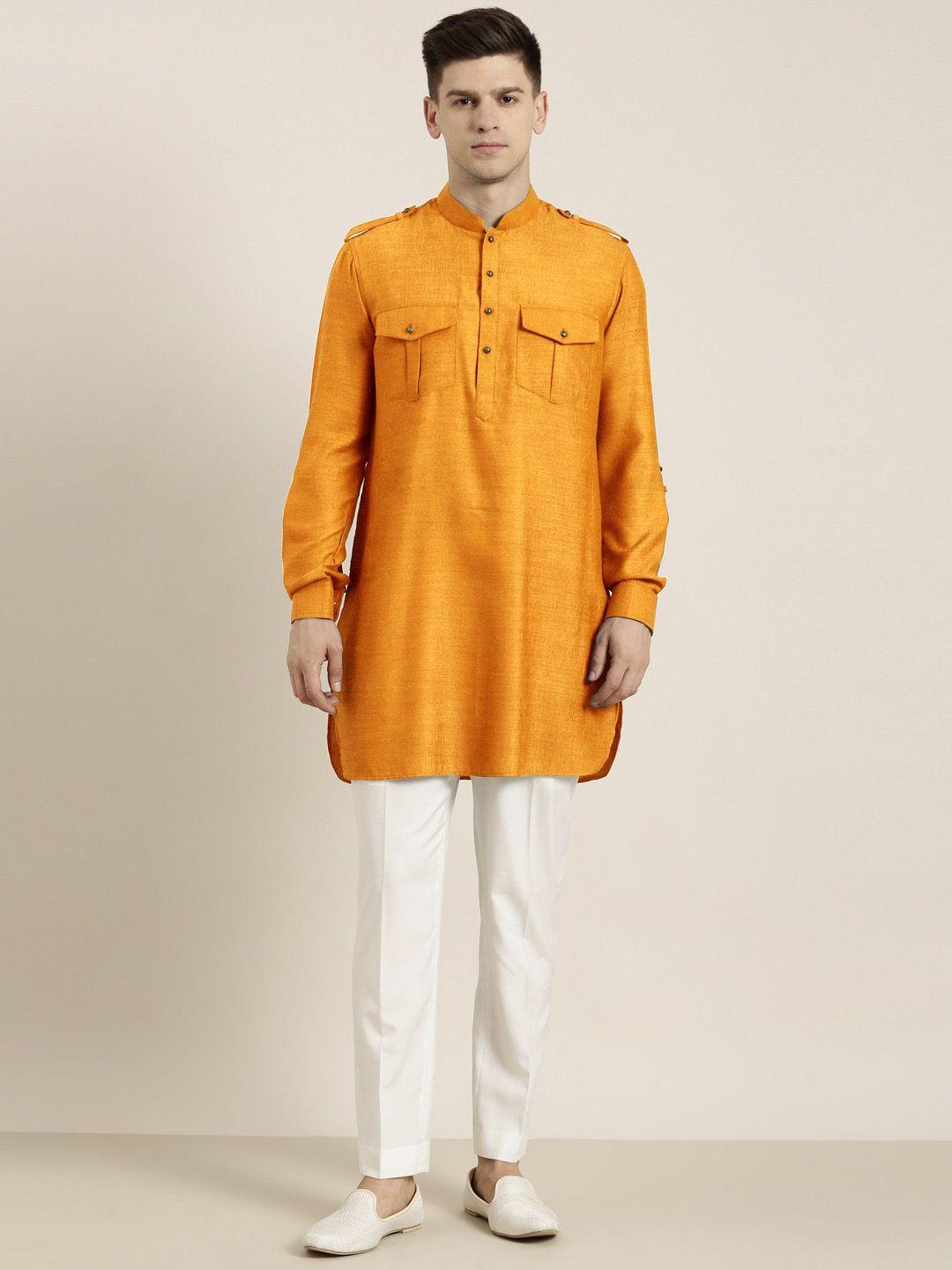 theethnic.co mandarin collar pathani pure cotton kurta with pyjamas