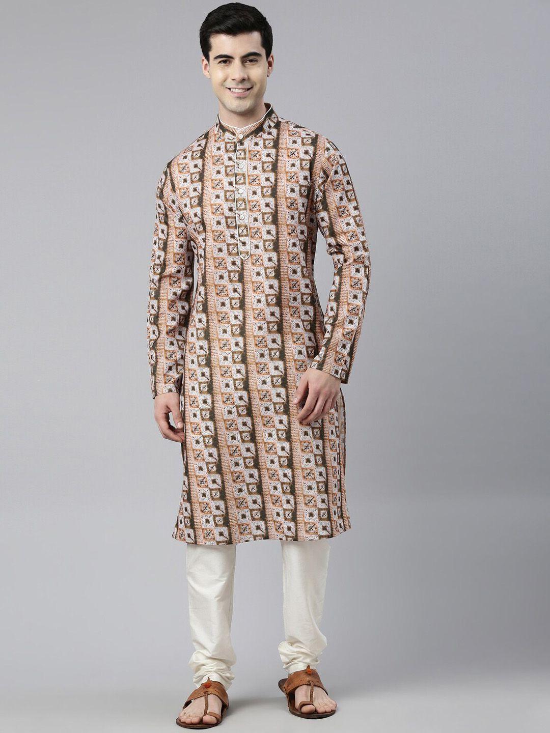 theethnic.co tie & dyed straight pure cotton kurta with pyjamas