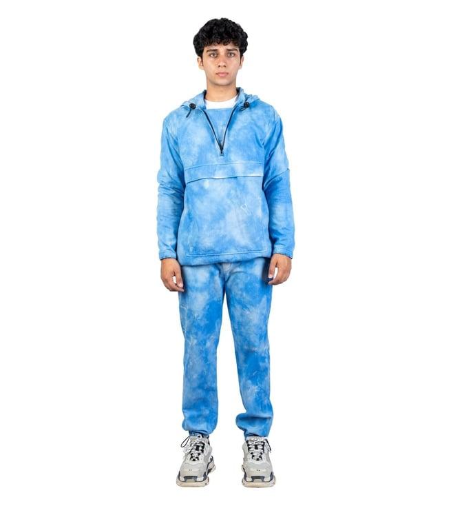 theorem sky blue cloud burst tie dye hoodie with joggers
