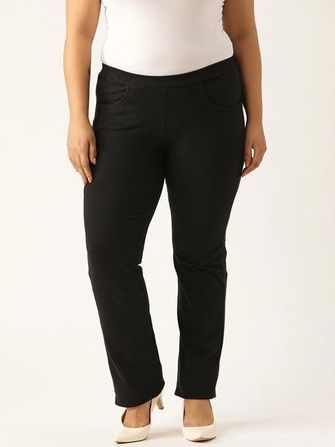 therebelinme black cotton regular fit pants