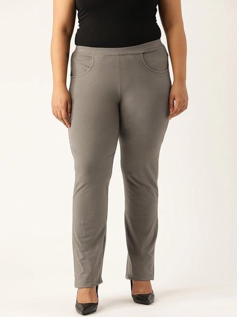 therebelinme grey cotton regular fit pants