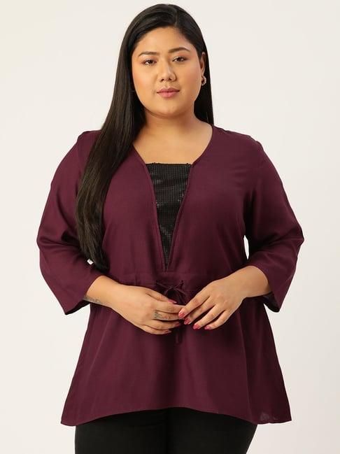 therebelinme plum embellished top