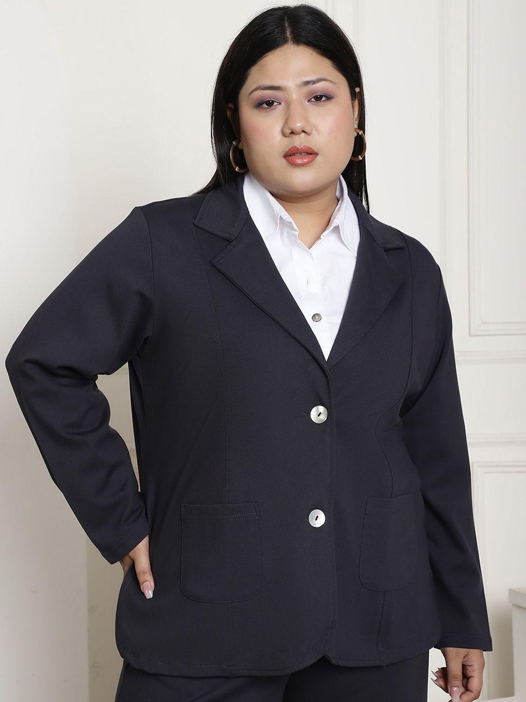 therebelinme plus size regular fit single breasted formal blazers