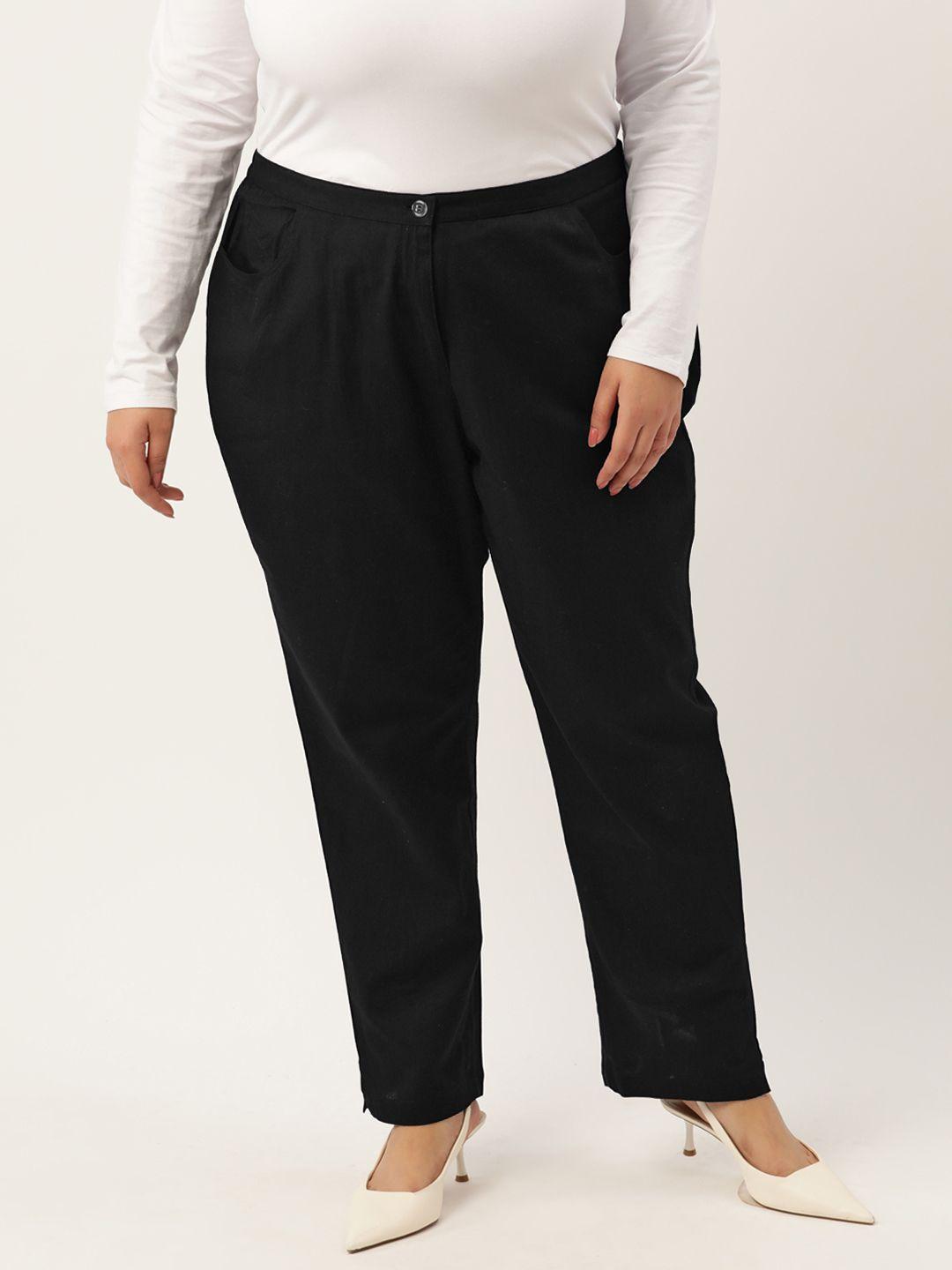 therebelinme plus size smart tapered fit high-rise trousers