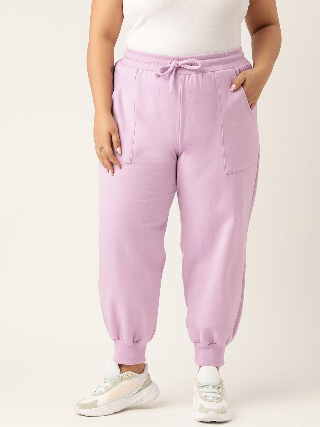 therebelinme plus size women tapered fit high-rise easy wash joggers