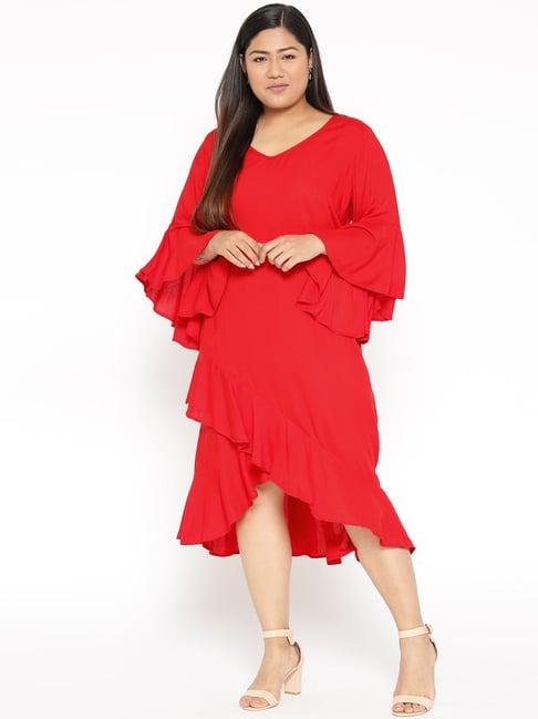 therebelinme red a-line dress