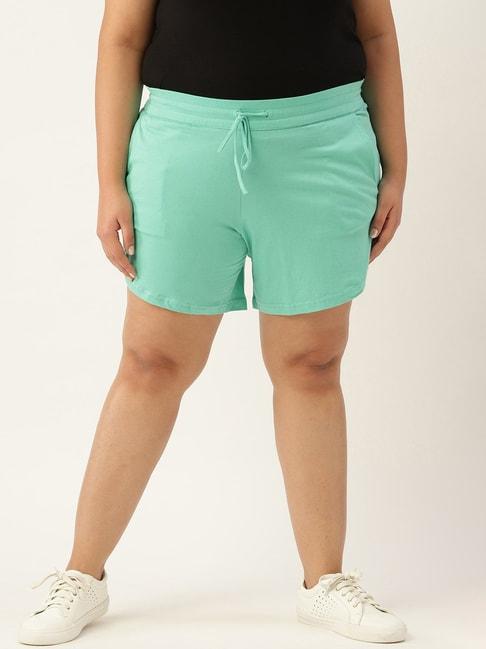therebelinme-sea-green-cotton-shorts