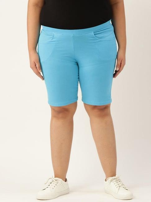 therebelinme-turquoise-cotton-shorts