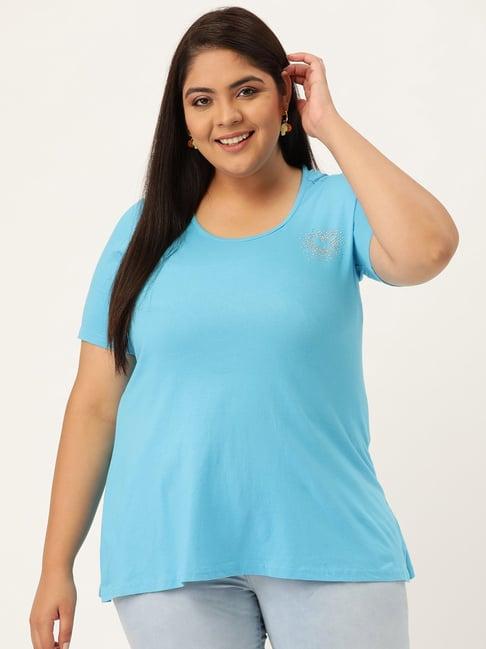 therebelinme turquoise cotton t-shirt