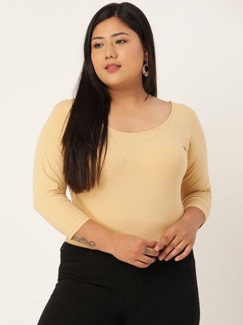 therebelinme beige a-line crop top