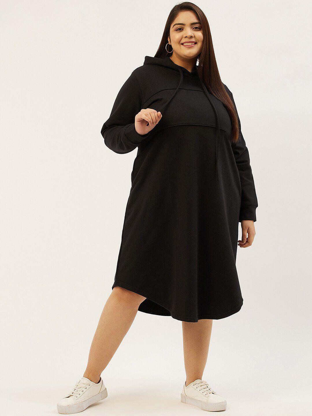 therebelinme black a-line midi dress