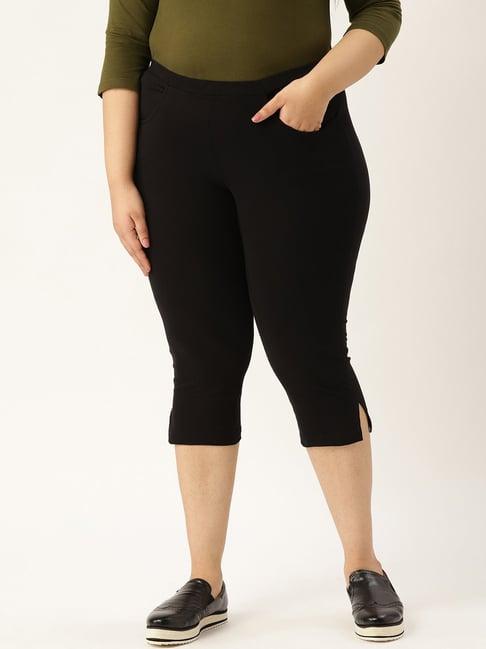 therebelinme black cotton capris