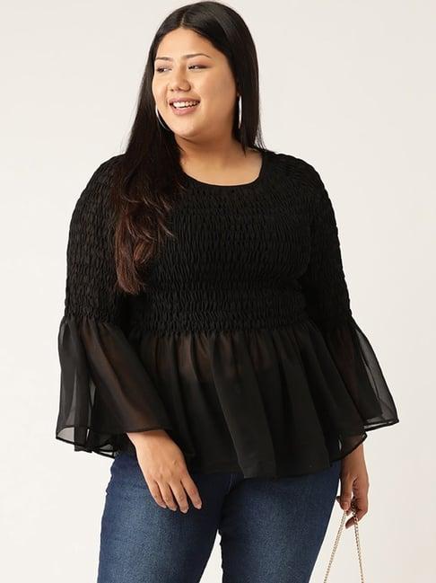 therebelinme black peplum top