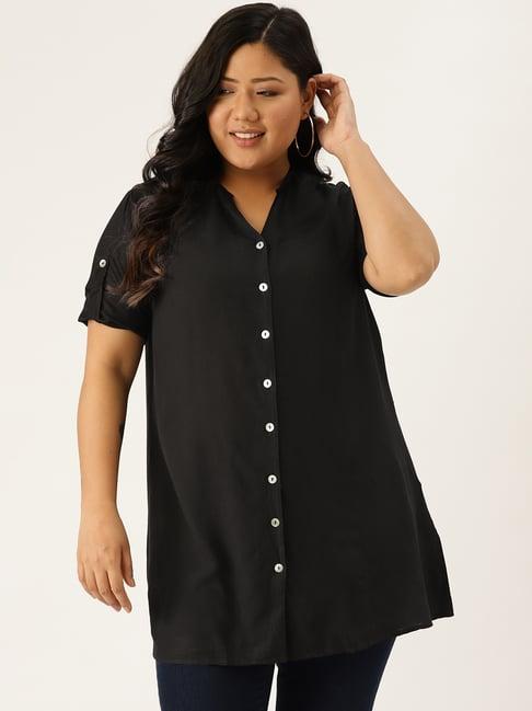 therebelinme black regular fit shirt