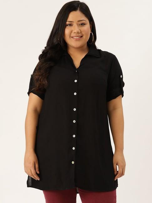 therebelinme black regular fit shirt