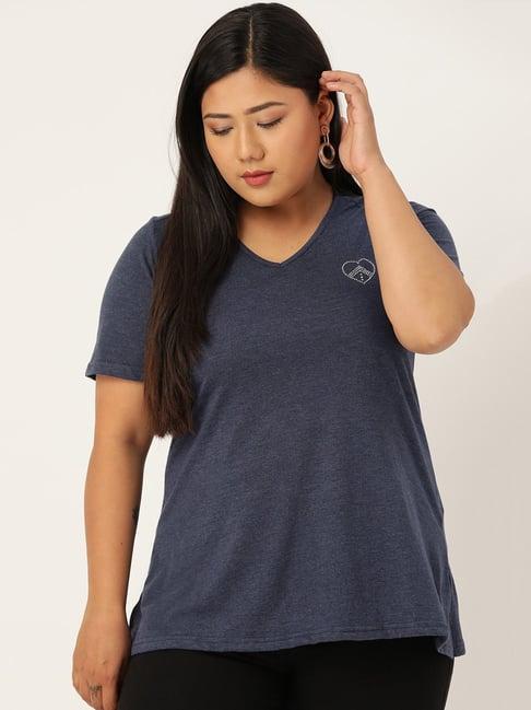 therebelinme blue v-neck t-shirt