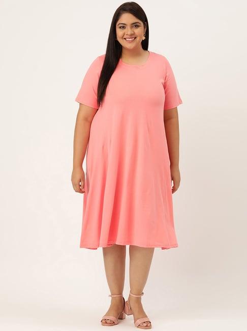 therebelinme dark peach midi a line dress