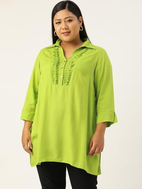 therebelinme green a-line tunic