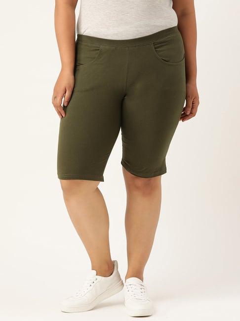 therebelinme green cotton shorts