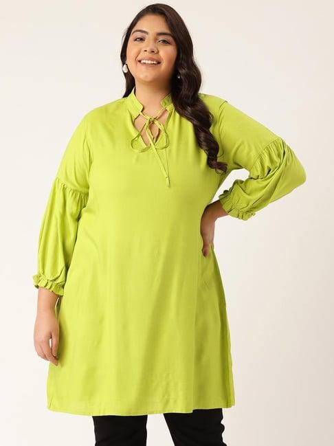 therebelinme lime green a-line tunic