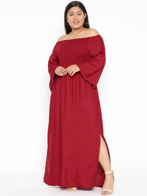 therebelinme maroon a-line dress