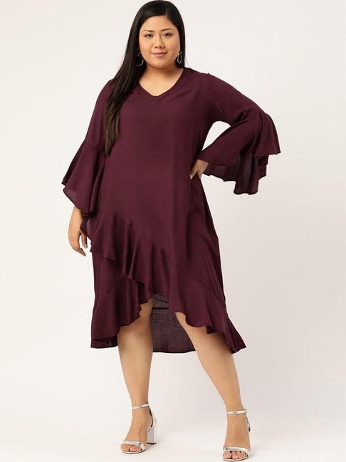 therebelinme maroon a-line dress